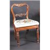 Image 1 : A pair of 19th century rosewood chairs, each with balloon back and scrolling horizontal rail above..