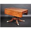 Image 1 : A 19th century mahogany pedestal Pembroke table, the moulded rectangular twin flap top above an end.