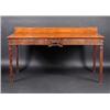 Image 1 : A George III style mahogany serving table, the moulded rectangular top with solid arched back above.