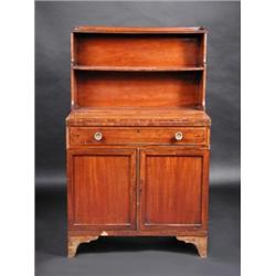 A 19th century mahogany writing bookcase, the moulded rectangular top with solid three quarter gall.