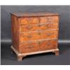 Image 1 : An early 18th century walnut chest, the crossbanded moulded rectangular top above two short and thr.