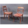 Image 1 : A set of six Regency mahogany dining chairs, each with moulded bowed top rail above a reeded rail a.