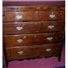 Image 1 : An early 19th century oak and mahogany chest, the moulded rectangular top above two short and three.