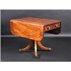 Image 1 : A Regency mahogany pedestal Pembroke table, the moulded rectangular twin flap top with reeded edge..