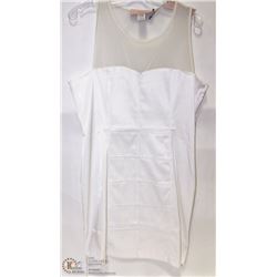 SIZE LARGE WHITE SLEEVELESS SHEER TANK SHAPER