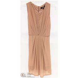 SIZE SMALL CHIFFON PLEATED SLEEVELESS DRESS MID