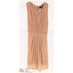 SIZE SMALL CHIFFON PLEATED SLEEVELESS DRESS MID
