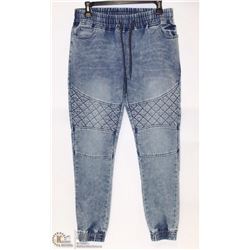 LADIES DEMIN JOGGERS KNIT MED BLUE SIZE SMALL