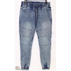 LADIES DEMIN JOGGERS KNIT MED BLUE SIZE MEDIUM