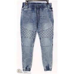 LADIES DEMIN JOGGERS KNIT MED BLUE SIZE MEDIUM