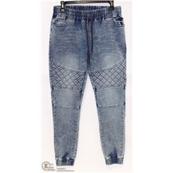 LADIES DEMIN JOGGERS KNIT MED BLUE SIZE LARGE