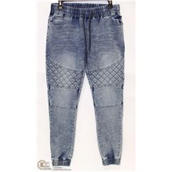 LADIES DEMIN JOGGERS KNIT MED BLUE SIZE LARGE