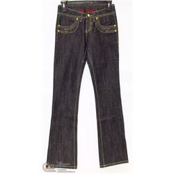 MID RISE FLARE LEG W/ GOLD LAMAY ACCENT SIZE 24 WAIST