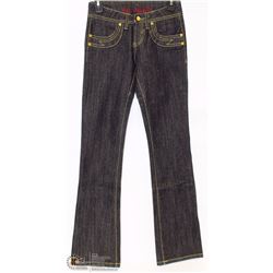 MID RISE FLARE LEG W/ GOLD LAMAY ACCENT SIZE 24 WAIST