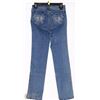 Image 2 : XICA SIZE 7 MEDIUM BLUE BOOT CUT HIGH RISE JEANS