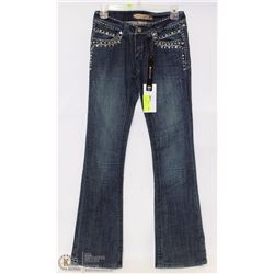 CIELO JEANS SIZE 5 BOOT CUT/FLARE RHINESTONE