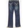 Image 2 : CIELO JEANS SIZE 5 BOOT CUT/FLARE RHINESTONE