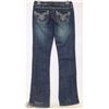 Image 2 : CIELO JEANS SIZE 9 BOOT CUT/FLARE RHINESTONE