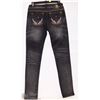 Image 2 : CIELO SIZE 5 SKINNY BLACK DISTRESSED YELLOW PIPING