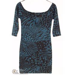 SIZE MEDIUM BLUE ANIMAL PRINT SHORT DRESS