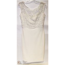 SIZE SMALL CREAM PENCIL DRESS SWEETHEART NECKLINE