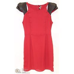 SIZE SMALL LEATHER CAP SLEEVE WITH CUT OUT