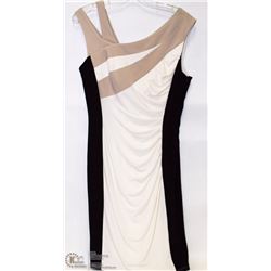 SIZE 10 SLEEVELESS COCKTAIL DRESS WHITE ROUCHED