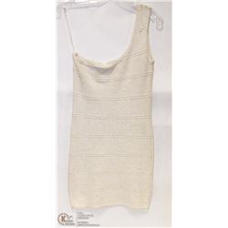 SIZE LARGE ONE SHOULDER KNIT BODYCON SHORT DRESS