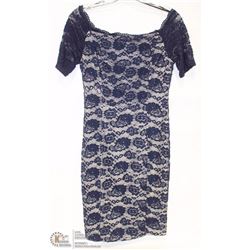 SIZE MEDIUM COCKTAIL DRESS, SHORT LACE SLEEVED
