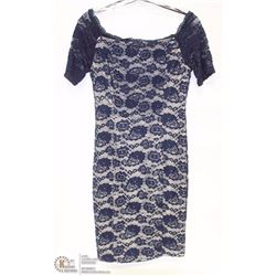 SIZE LARGE COCKTAIL DRESS, SHORT LACE SLEEVED