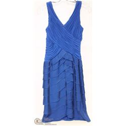 SIZE 8 SLEEVELESS BLUE MIDI COCKTAIL DRESS