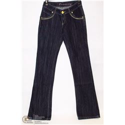 PUDDING JEANS SIZE 25/26 (XS) FLARE CUT, DARK BLUE