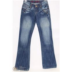 BH JEANS SIZE 24 WAIST FLARE CUT MILD FADING