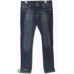 RICO JEANS SIZE 16 DARK WASH FADING SKINNY MED RIS