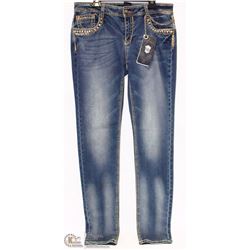 CIELO SIZE 13 SKINNY FIT MED LOW RISE - TAN PIPING