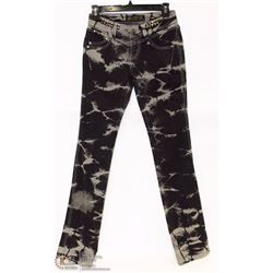 VO JEANS SIZE 11 BEACH TIEDYE PATTERN ON BLACK