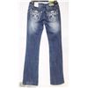 Image 2 : CIELO JEANS SIZE 1 BOOT CUT BEDAZZLING ON BACK