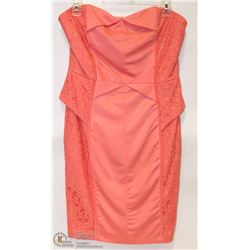 SIZE SMALL PEACH PENCIL STRAPLESS MINI DRESS