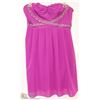 Image 1 : SIZE LARGE MAGENTA STRAPLESS EMPIRE WAIST PLEATED