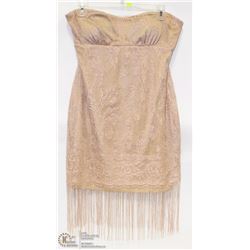 SIZE LARGE STRAPLESS MINI DRESS PEACH SPARKLE