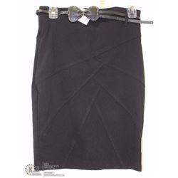 SIZE LARGE BLACK PENCIL SKIRT STRETCH FIT MID