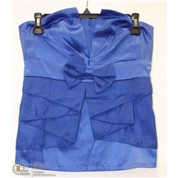 SIZE MEDIUM BLUE STRAPLESS BODICE DRESS SHIRT