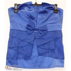 SIZE LARGE BLUE STRAPLESS BODICE DRESS SHIRT