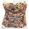 Image 1 : SIZE LARGE ANIMAL PRINT STRAPLESS CORSET STYLE
