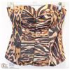 Image 1 : SIZE LARGE ANIMAL PRINT STRAPLESS CORSET STYLE