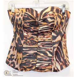 SIZE XL ANIMAL PRINT STRAPLESS CORSET STYLE