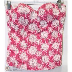SIZE LARGE PINK CORSET TOP STRAPLESS, WITH