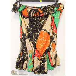 SIZE LARGE OFF SHOULDER TOP WITH RUFFELED NECKLINE