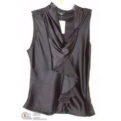 SIZE MEDIUM BLACK SLEEVELESS SILK FINISH WITH