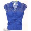Image 1 : SIZE SMALL CAP SLEEVE BELTED TOP WITH SWEETHEART
